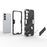 Hard PC + Soft TPU Case for Samsung Galaxy S23, Scratch-resistant Kickstand Cell Phone Cover - Black - 5