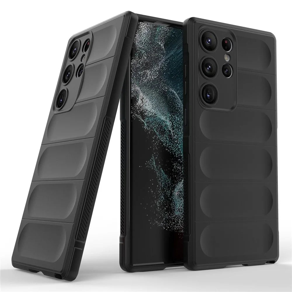 Anti-fall Phone Cover for Samsung Galaxy S23 Ultra, Soft TPU Protective Cell Phone Case - Black - 2
