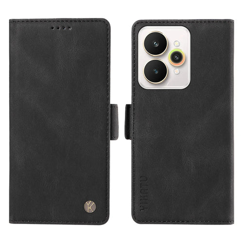 YIKATU For Realme 15 Pro 5G / Realme 15 5G Leather Case  YK-005 Skin-touch Feeling Wallet Phone Cover - Black - 1