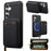 LC.IMEEKE L6 For Samsung Galaxy S25 FE Magnetic Case Detachable Zipper Wallet Leather Coated PC + TPU Phone Cover - Black - 1