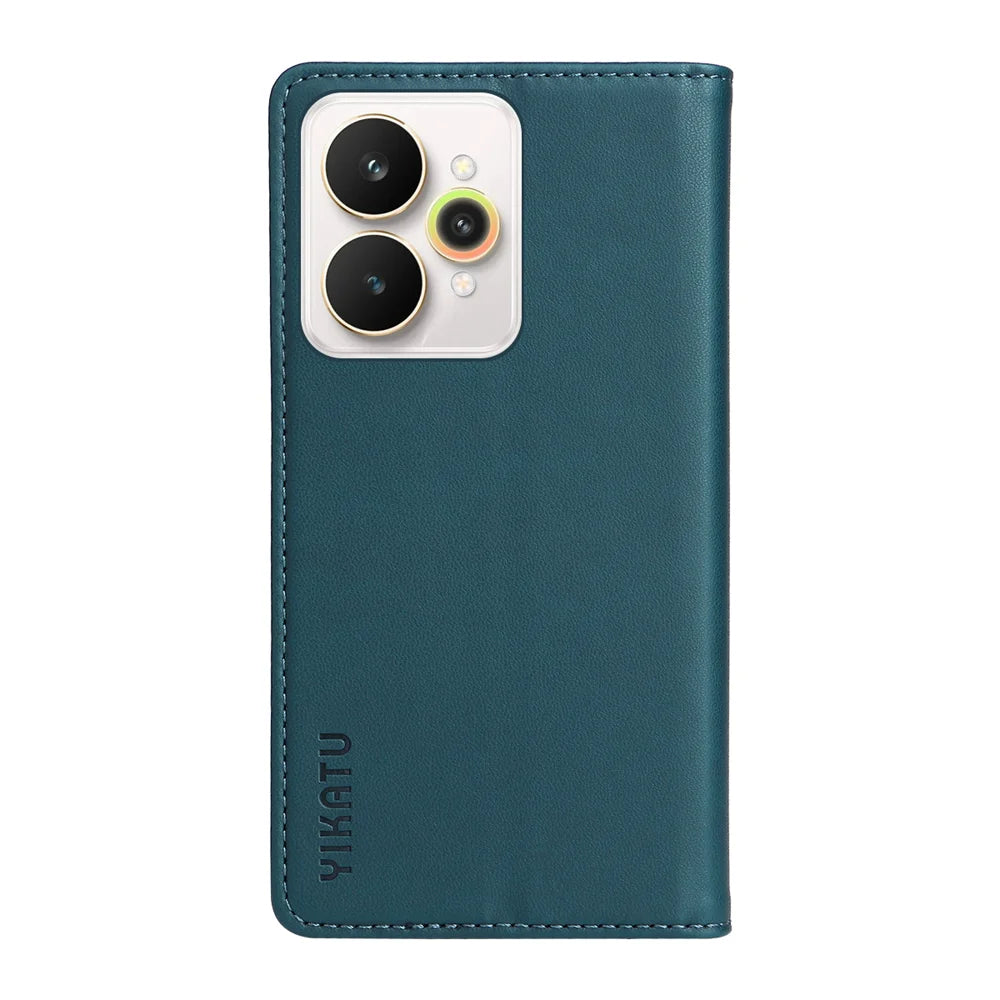 YIKATU For Realme 15 Pro 5G / Realme 15 5G Phone Cases  Magnetic Closure PU Leather Mobile Cover - Green - 6