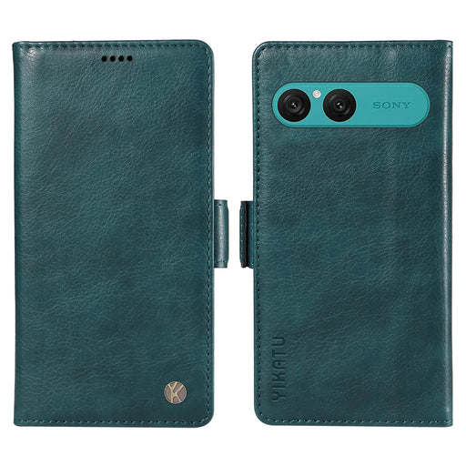 YIKATU For Sony Xperia 10 VII Case  YK-007 Litchi Texture PU Leather Wallet Phone Cover - Blue - 1