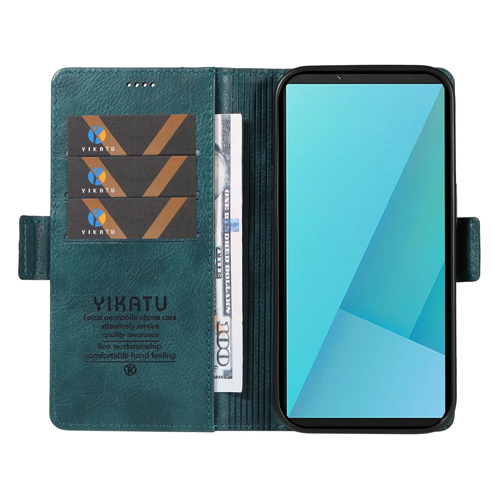 YIKATU For Sony Xperia 10 VII Case  YK-007 Litchi Texture PU Leather Wallet Phone Cover - Blue - 2