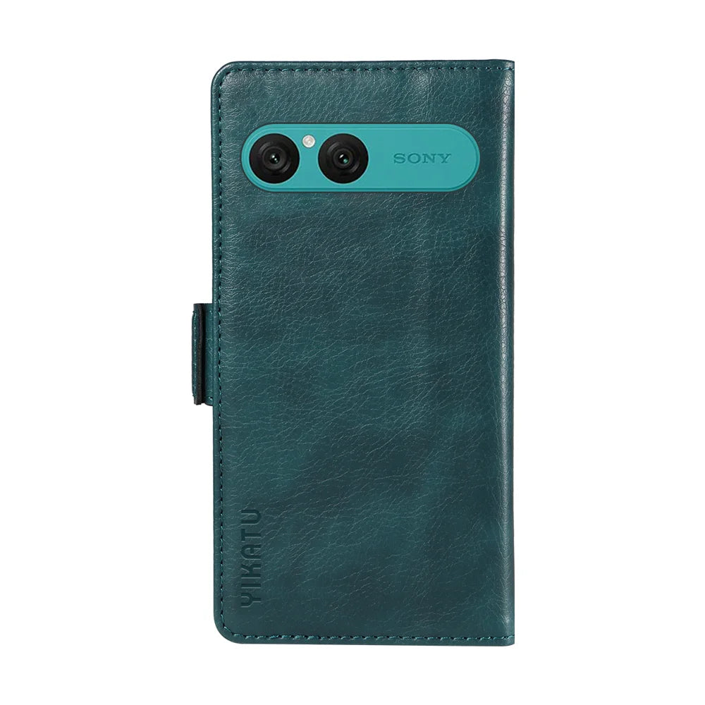 YIKATU For Sony Xperia 10 VII Case  YK-007 Litchi Texture PU Leather Wallet Phone Cover - Blue - 7