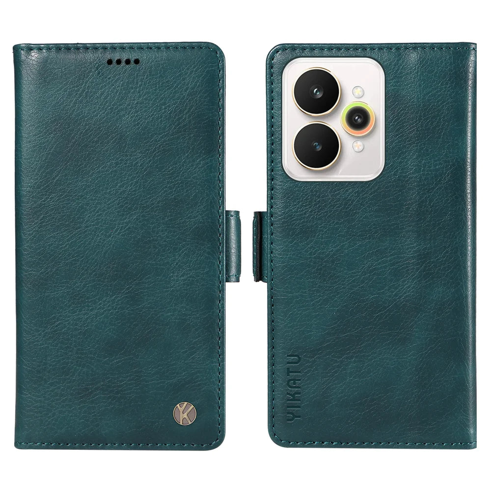 YIKATU For Realme 15 Pro 5G / Realme 15 5G Case  YK-007 Litchi Texture PU Leather Wallet Phone Cover - Blue - 1