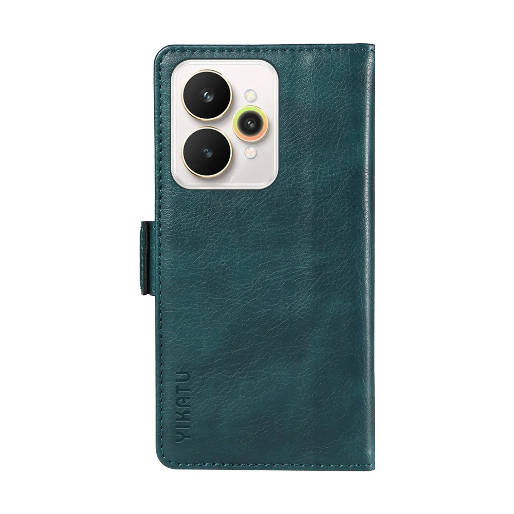 YIKATU For Realme 15 Pro 5G / Realme 15 5G Case  YK-007 Litchi Texture PU Leather Wallet Phone Cover - Blue - 7