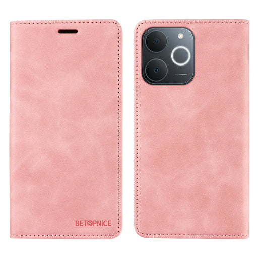 BETOPNICE For Realme C71 4G (India) Case  Magnetic Closure RFID Blocking Wallet Stand Leather Phone Cover - Pink - 1