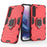 For Samsung Galaxy S23+ Ring Holder Kickstand Phone Case PC + TPU Dual Layer Protection Shockproof Cover - Red - 2