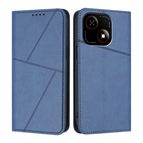 For ZTE Blade A35e (Global) Wallet Case Magnetic Closure Leather Flip Phone Cover with Stand - Royal Blue - 1