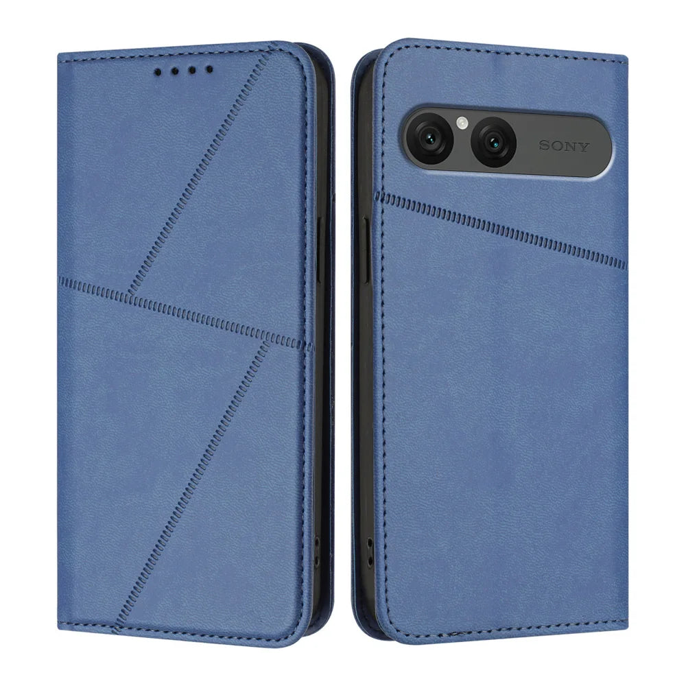 For Sony Xperia 10 VII Wallet Case Magnetic Closure Leather Flip Phone Cover with Stand - Royal Blue - 1