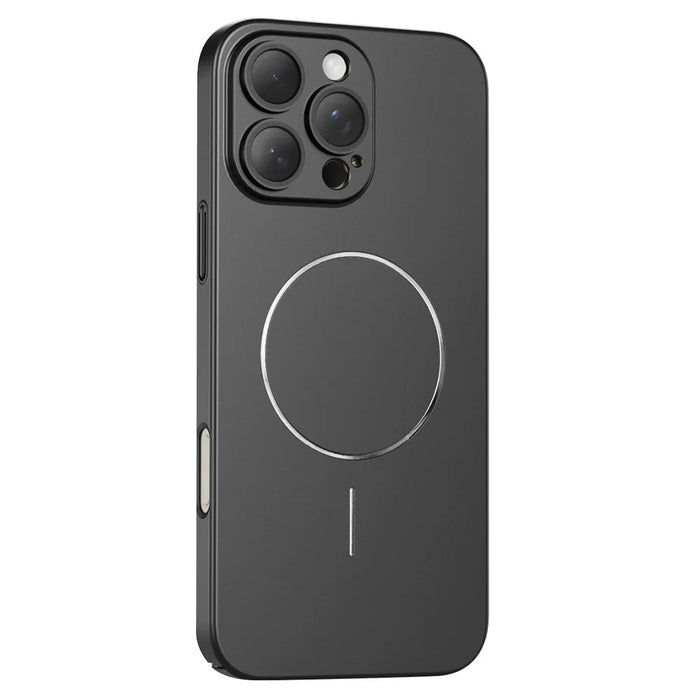 For iPhone 16 Pro Max Case Lens Film Hard PC Matte Phone Cover Compatible with MagSafe - Black - 1