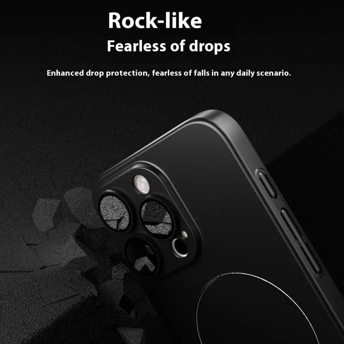 For iPhone 16 Pro Max Case Lens Film Hard PC Matte Phone Cover Compatible with MagSafe - Black - 4