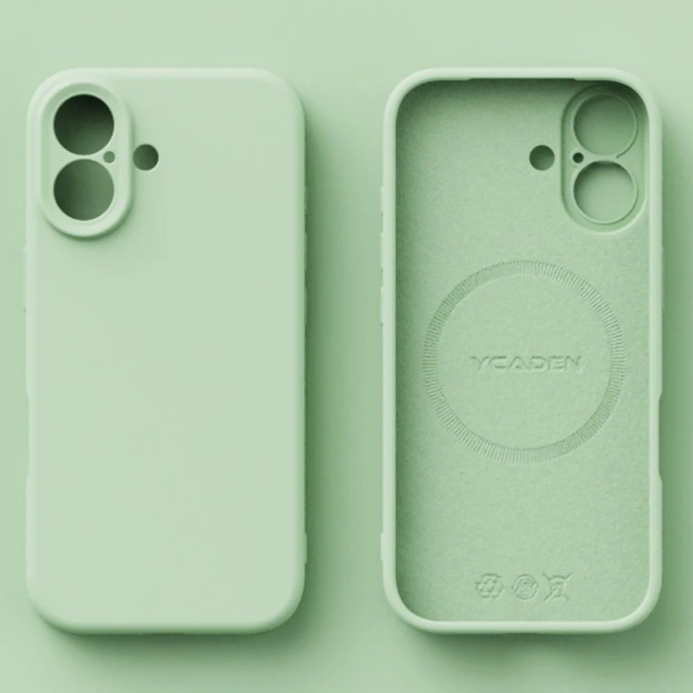 YCADEN For iPhone 17 Case Compatible with MagSafe Precise Cutouts TPU Phone Back Cover - Grass Green - 1
