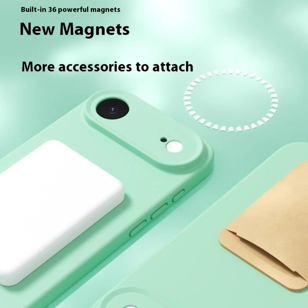 YCADEN For iPhone Air Case Compatible with MagSafe Precise Cutouts TPU Phone Back Cover - Grass Green - 7