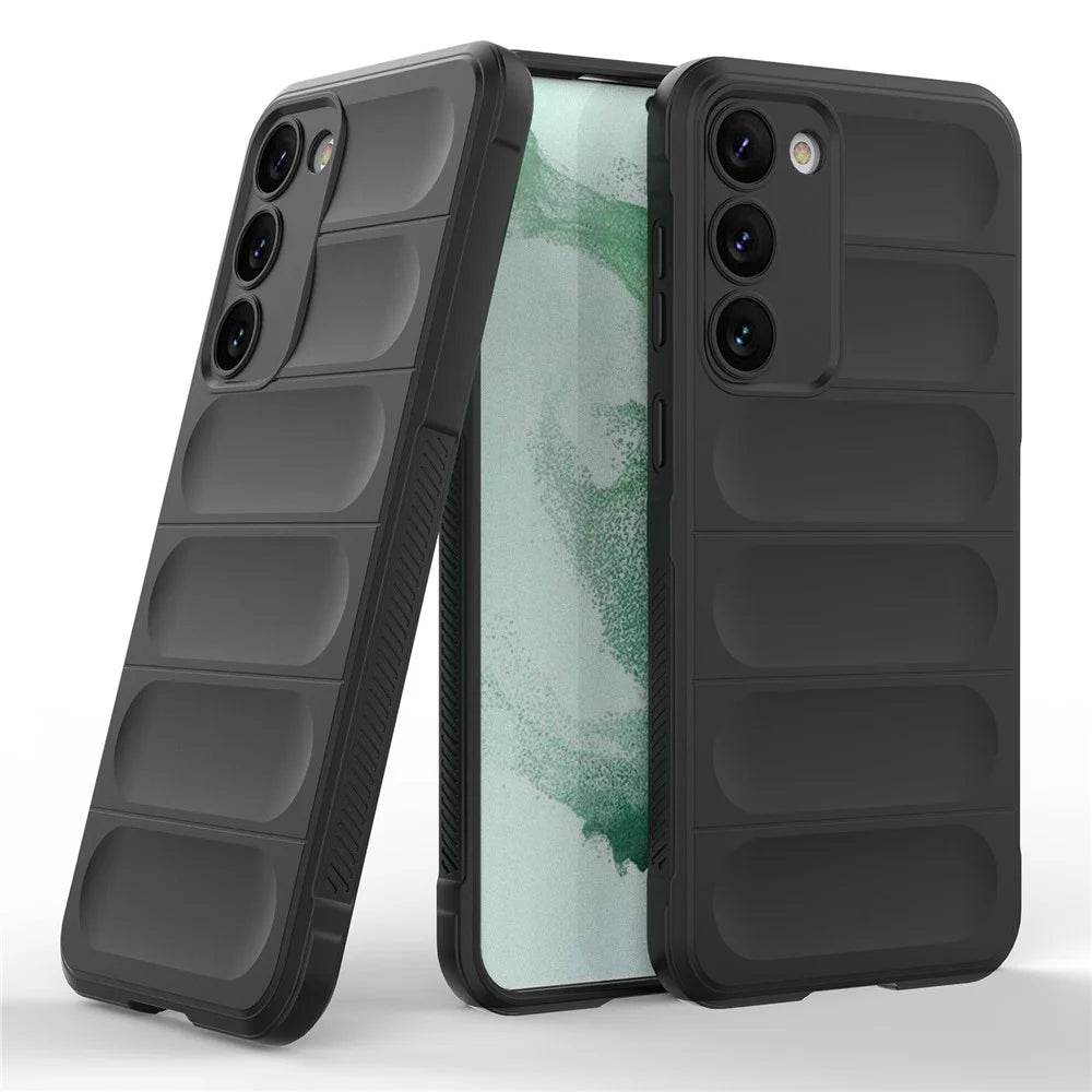 Cell Phone Case for Samsung Galaxy S23, Flexible TPU Drop Protection Rugged Back Cover - Black - 2
