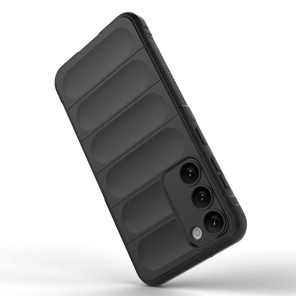 Cell Phone Case for Samsung Galaxy S23, Flexible TPU Drop Protection Rugged Back Cover - Black - 3