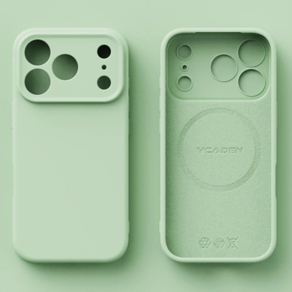 YCADEN For iPhone 17 Pro Max Case Compatible with MagSafe Precise Cutouts TPU Phone Back Cover - Grass Green - 1