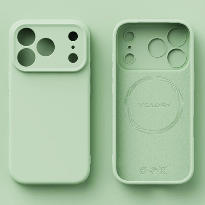 YCADEN For iPhone 17 Pro Max Case Compatible with MagSafe Precise Cutouts TPU Phone Back Cover - Grass Green - 1