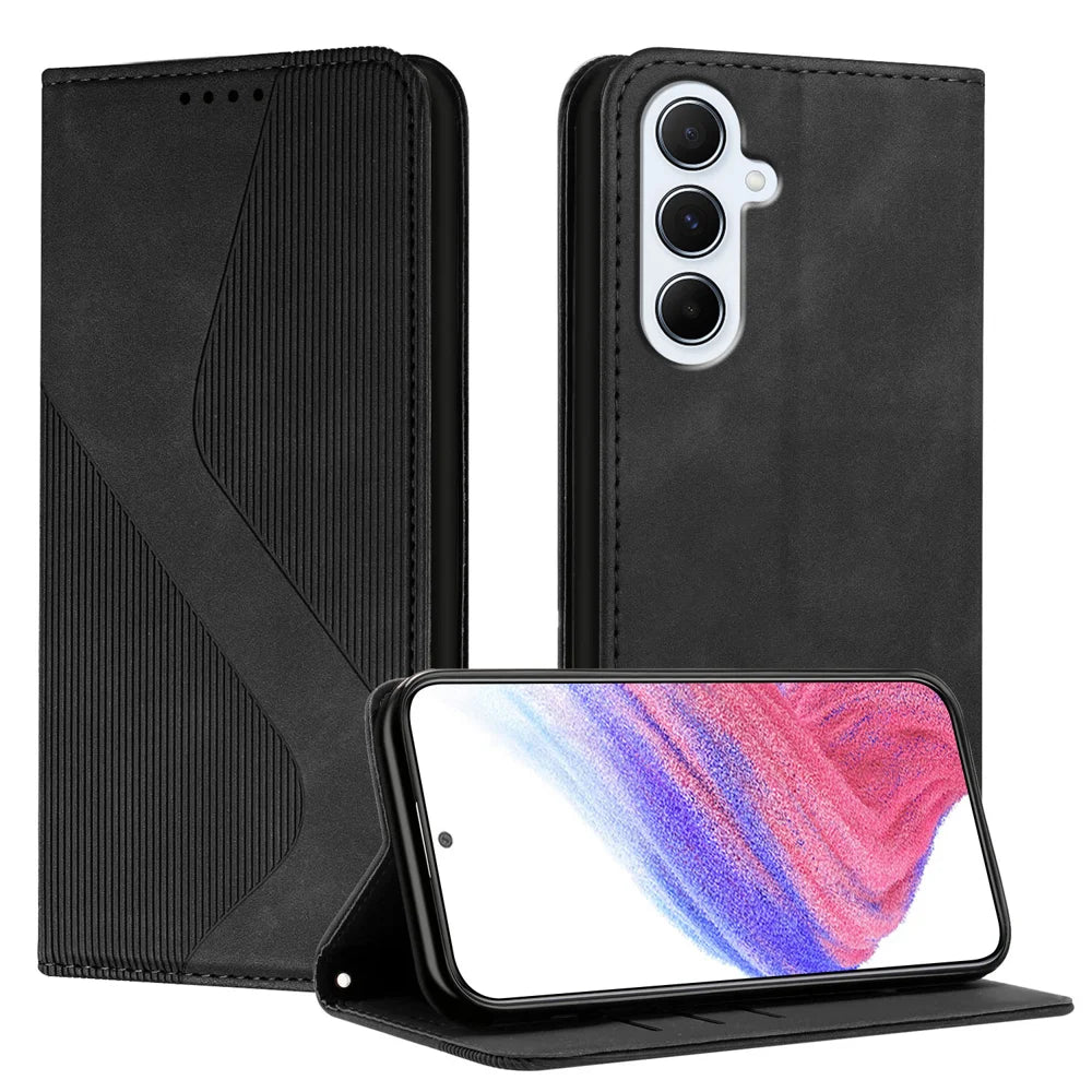 For Samsung Galaxy A16 4G / Galaxy A16 5G Phone Cover Skin-touch Feel Leather Wallet Case with Stand - Black - 1