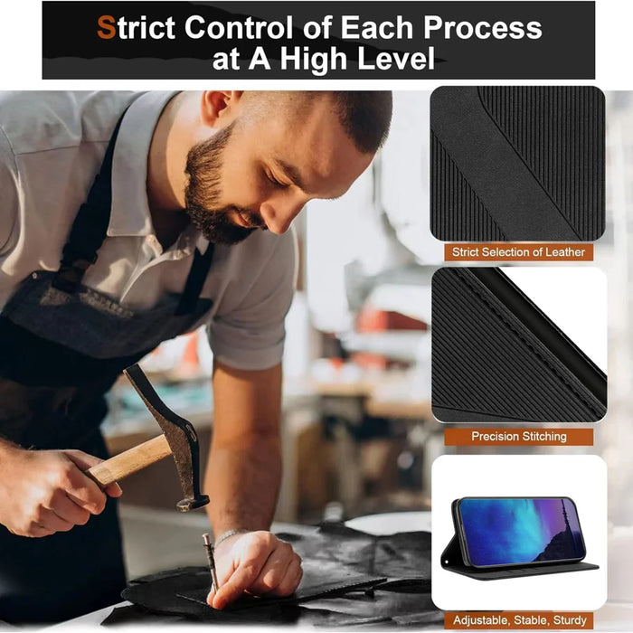 For iPhone 18 Pro Max / 17 Pro Max Phone Cover Skin-touch Feel Leather Wallet Case with Stand - Black - 2