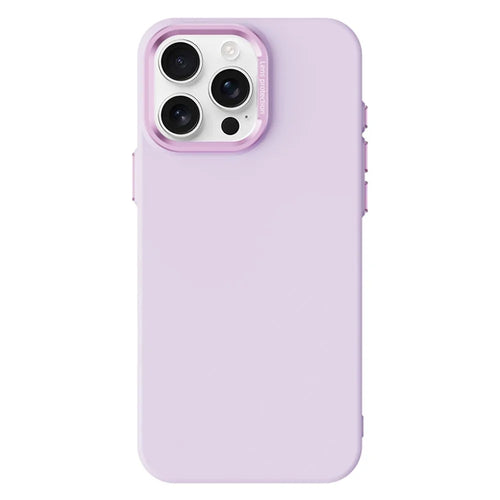 For iPhone 16 Pro Max Magnetic Case Plant-based Fiber + PC Phone Cover with Metal Lens Frame - Pink Purple - 1