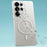 For Samsung Galaxy S24 Ultra Magnetic Case Corrugated Texture Hard PC Phone Cover - Transparent White - 6