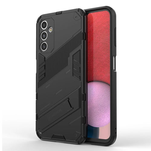 Drop-proof Phone Case for Samsung Galaxy A14 5G / A14 4G , Hard PC + Soft TPU Shockproof Hybrid Cover with Kickstand - Black - 1