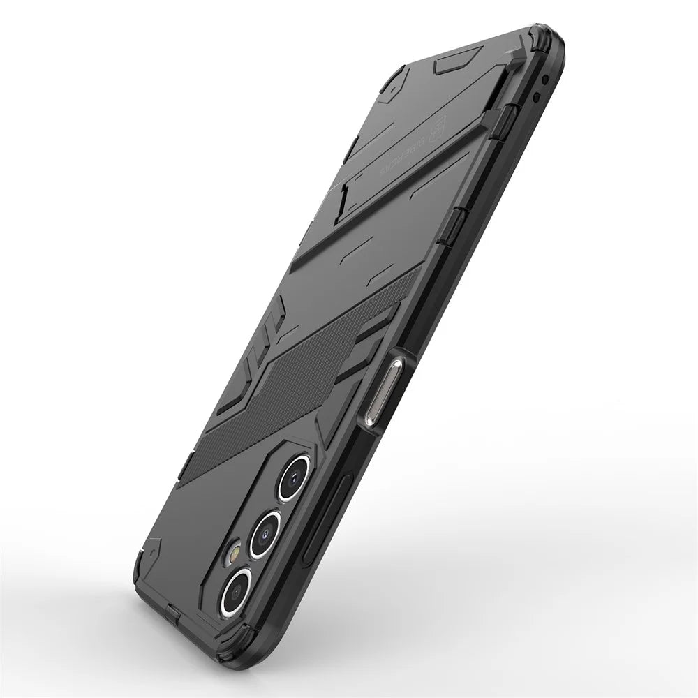 Drop-proof Phone Case for Samsung Galaxy A14 5G / A14 4G , Hard PC + Soft TPU Shockproof Hybrid Cover with Kickstand - Black - 4