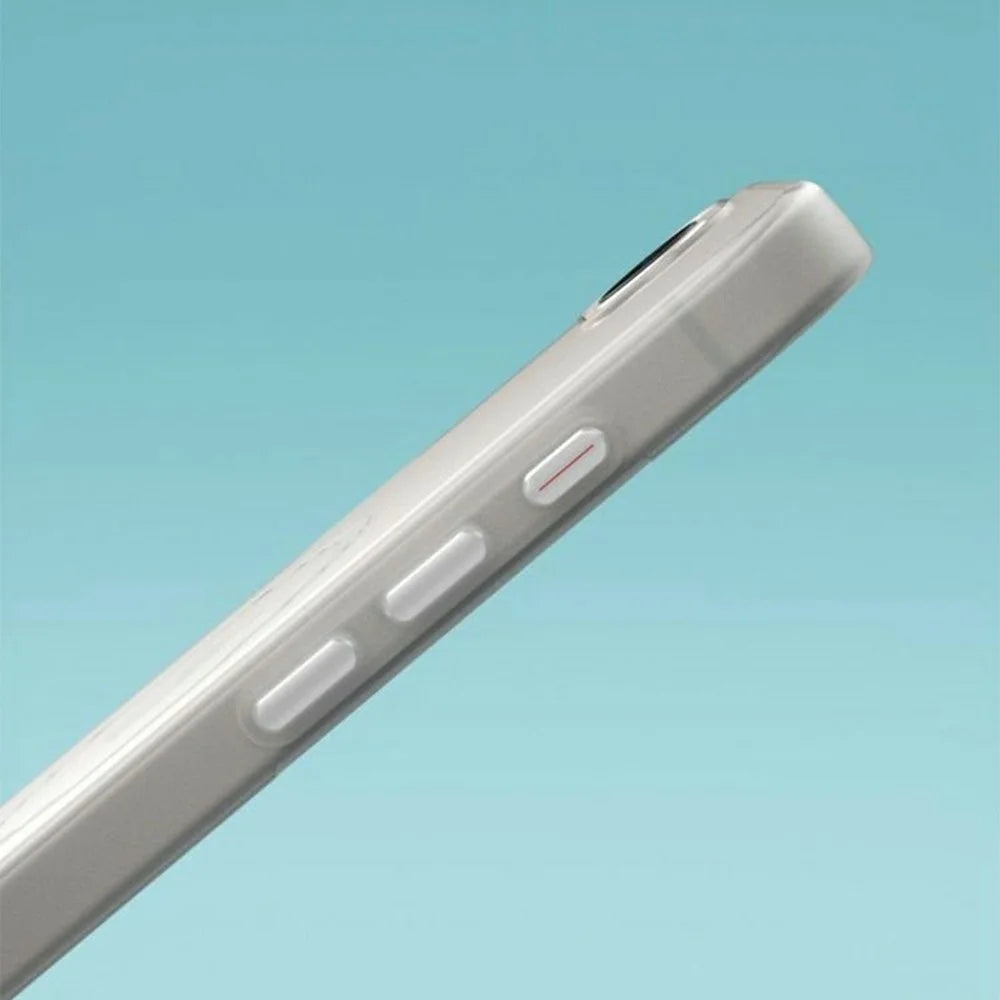 For iPhone 17e / 16e Case Compatible with MagSafe Corrugated Texture Hard PC Phone Cover - Transparent White - 6