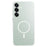 For Samsung Galaxy S24 Magnetic Case Corrugated Texture Hard PC Phone Cover - Transparent White - 1