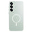 For Samsung Galaxy S24+ Magnetic Case Corrugated Texture Hard PC Phone Cover - Transparent White - 1
