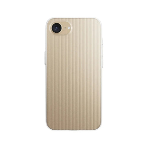 For iPhone 17e / 16e PC Phone Case Corrugated Textured Protective Back Cover - Transparent White - 1