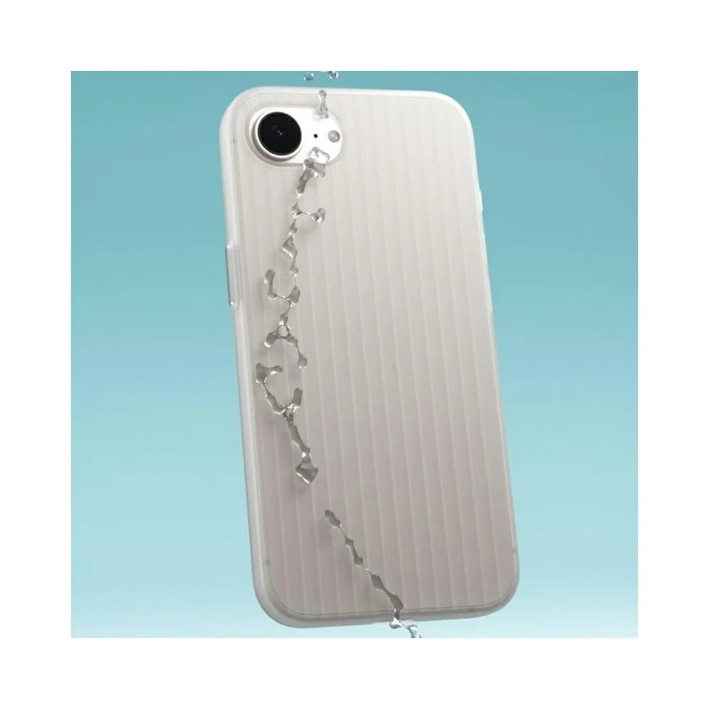 For iPhone 17e / 16e PC Phone Case Corrugated Textured Protective Back Cover - Transparent White - 6