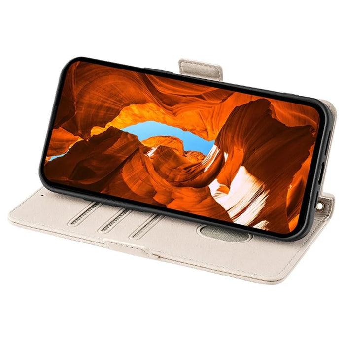 For Google Pixel 10 Pro XL Case RFID Blocking Wallet PU Leather Phone Cover with Wrist Strap - White - 3