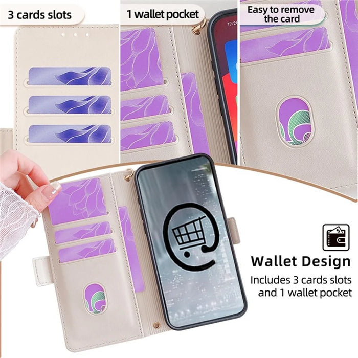 For Google Pixel 10 Pro XL Case RFID Blocking Wallet PU Leather Phone Cover with Wrist Strap - White - 5