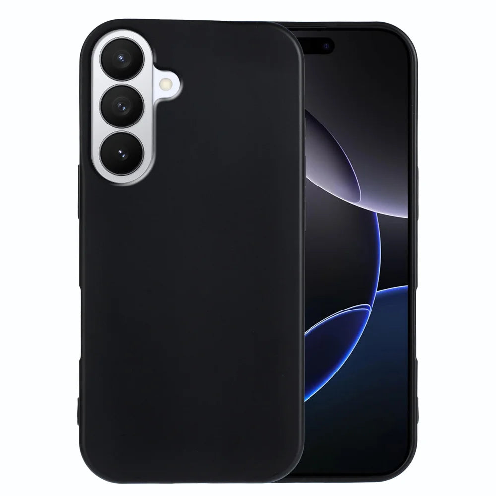 For Samsung Galaxy S26 TPU Case Soft Matte Anti-fingerprint Phone Back Cover - Black - 1