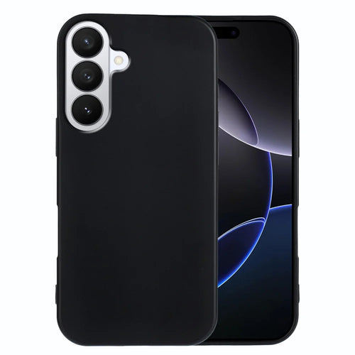 For Samsung Galaxy S26 TPU Case Soft Matte Anti-fingerprint Phone Back Cover - Black - 1