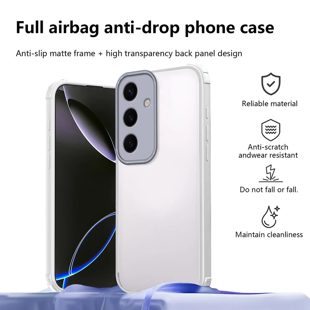 For Samsung Galaxy S24 Case Reinforced Corner Shockproof TPU + Acrylic Phone Cover - White - 2