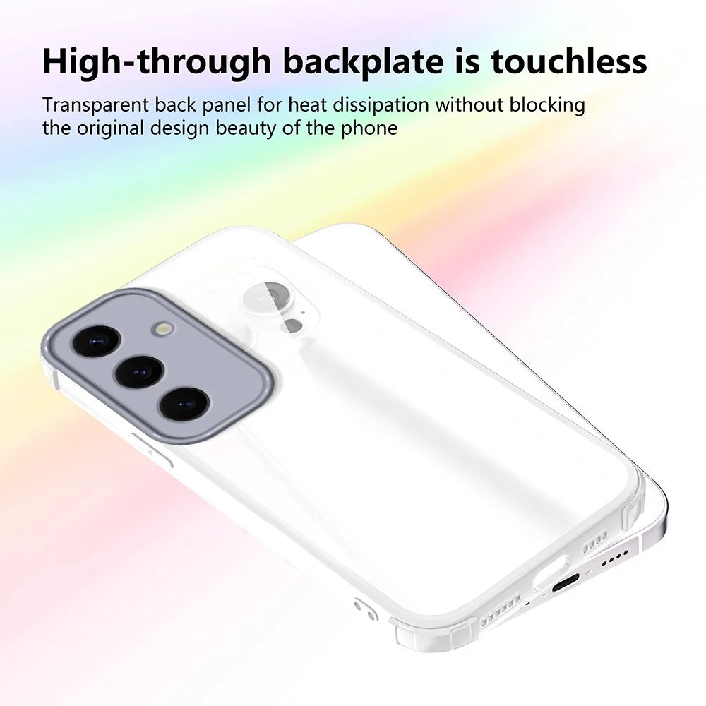 For Samsung Galaxy S24 Case Reinforced Corner Shockproof TPU + Acrylic Phone Cover - White - 3