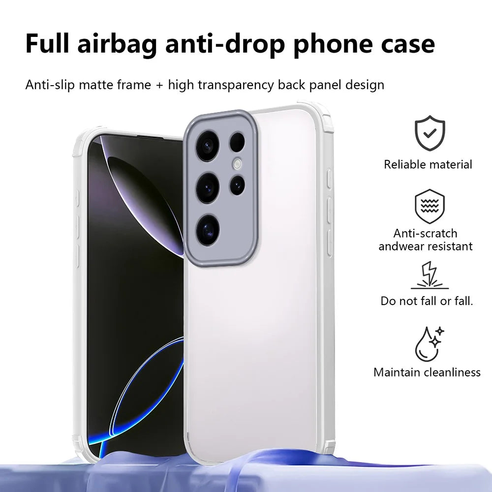 For Samsung Galaxy S24 Ultra Case Reinforced Corner Shockproof TPU + Acrylic Phone Cover - White - 2