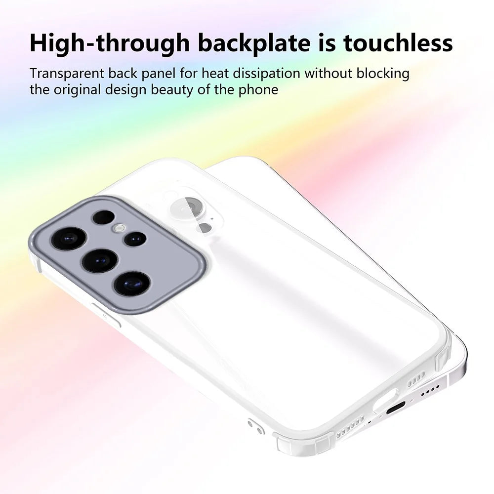 For Samsung Galaxy S24 Ultra Case Reinforced Corner Shockproof TPU + Acrylic Phone Cover - White - 3