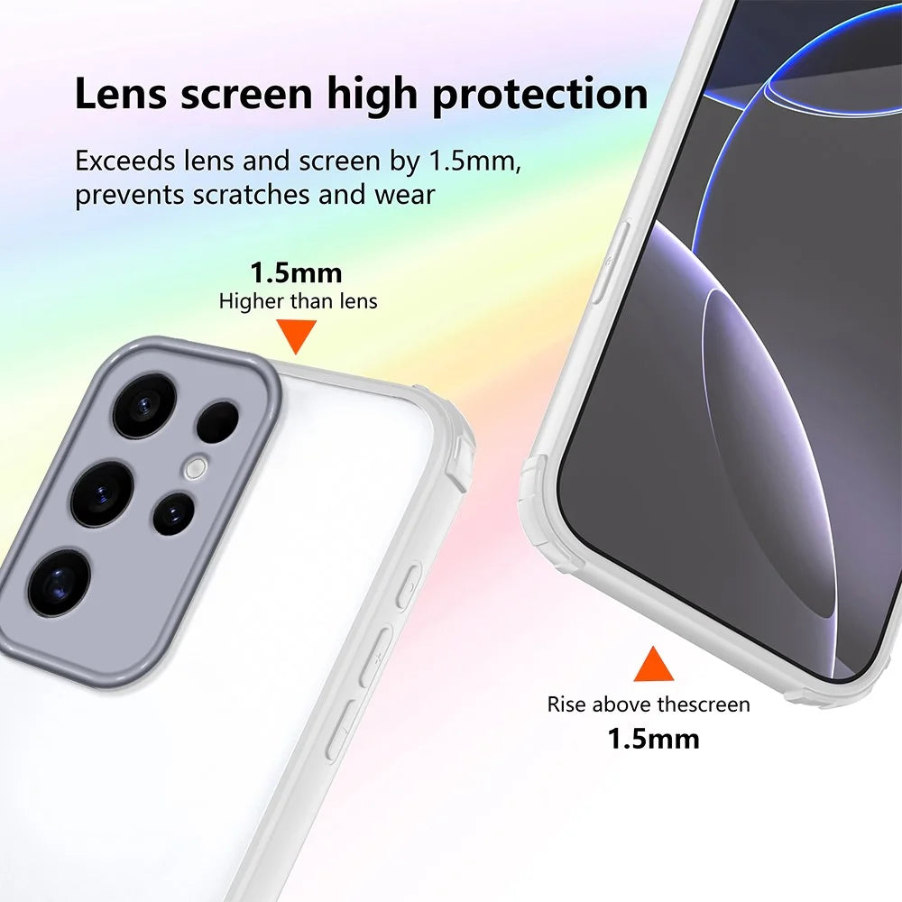 For Samsung Galaxy S24 Ultra Case Reinforced Corner Shockproof TPU + Acrylic Phone Cover - White - 4