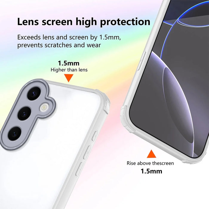 For Samsung Galaxy S25+ Case Reinforced Corner Shockproof TPU + Acrylic Phone Cover - White - 4