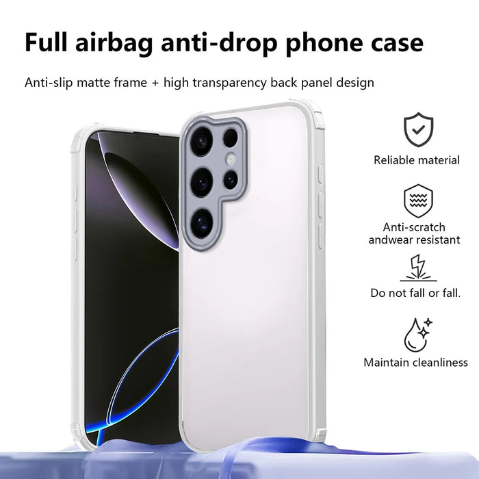 For Samsung Galaxy S25 Ultra Case Reinforced Corner Shockproof TPU + Acrylic Phone Cover - White - 2