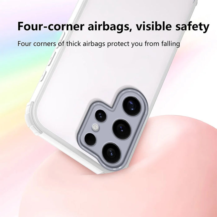 For Samsung Galaxy S25 Ultra Case Reinforced Corner Shockproof TPU + Acrylic Phone Cover - White - 5