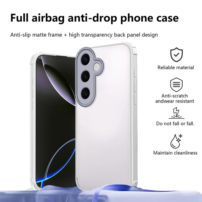 For Samsung Galaxy S25 FE Case Reinforced Corner Shockproof TPU + Acrylic Phone Cover - White - 2