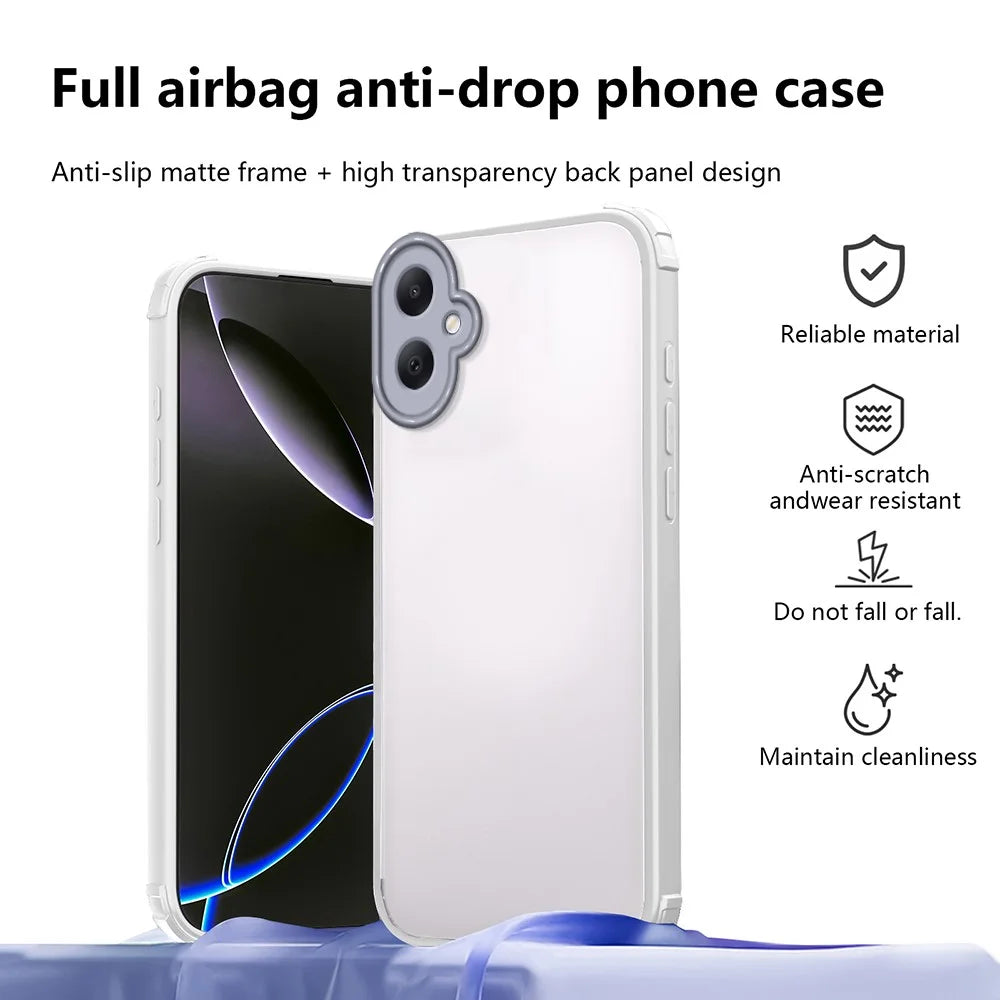 For Samsung Galaxy A06 4G Case Reinforced Corner Shockproof TPU + Acrylic Phone Cover - White - 2