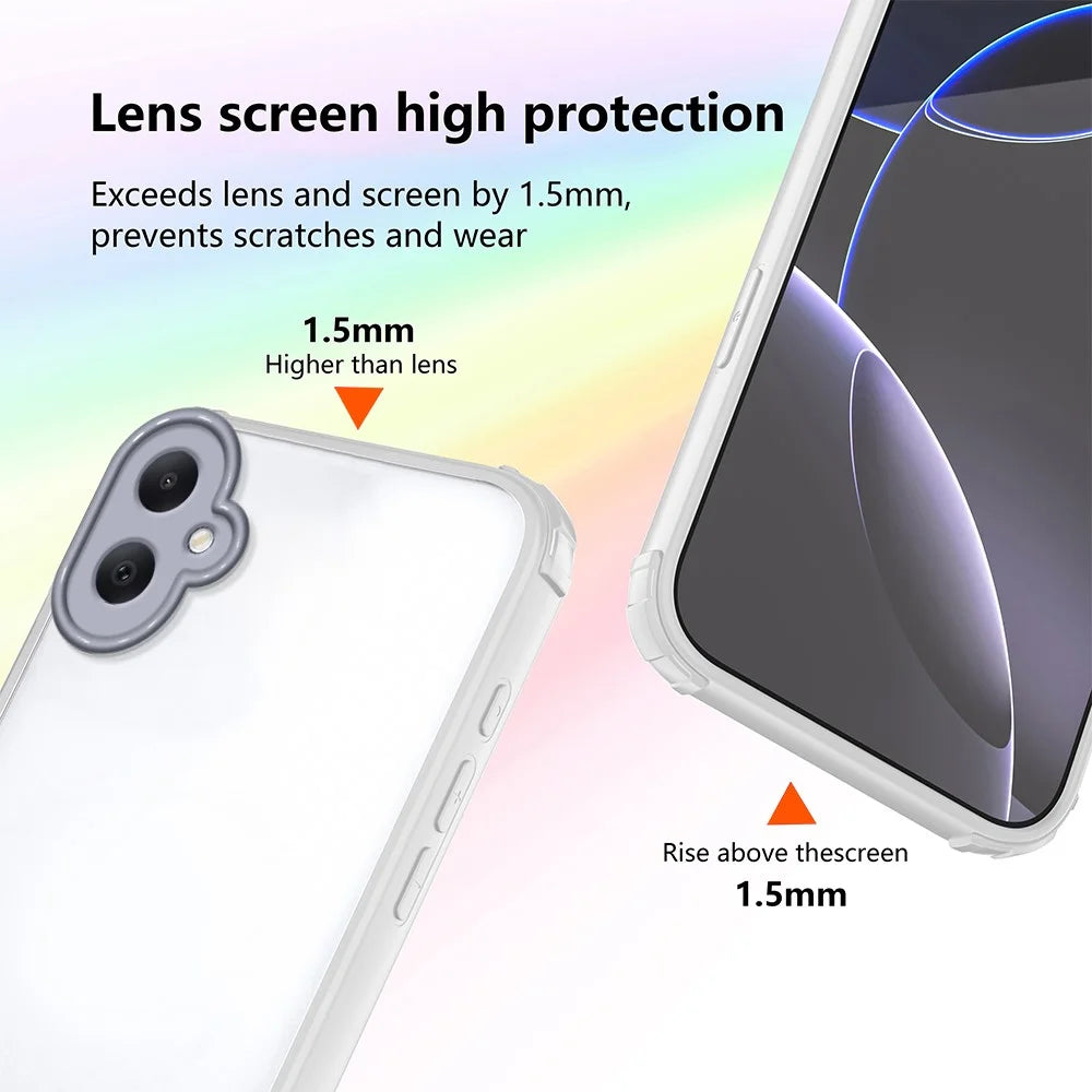 For Samsung Galaxy A06 4G Case Reinforced Corner Shockproof TPU + Acrylic Phone Cover - White - 4