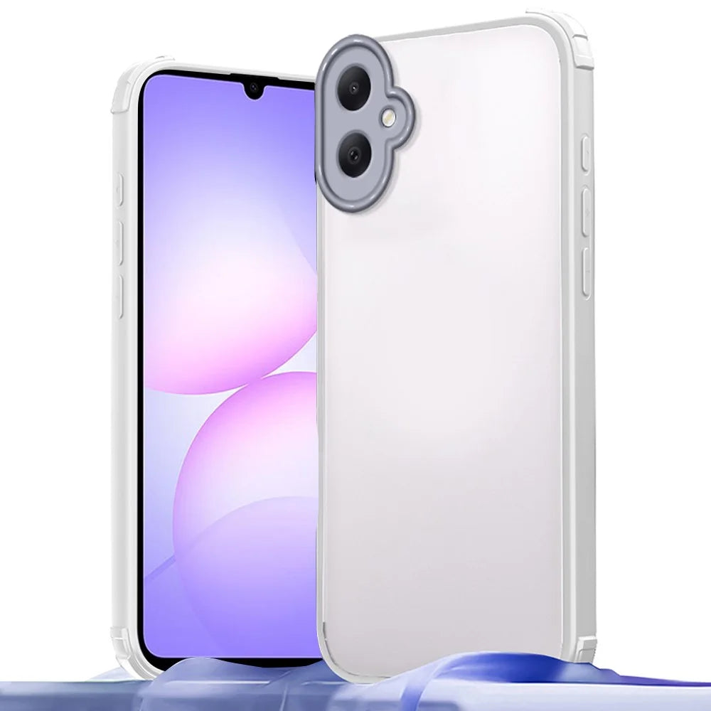 For Samsung Galaxy A08 5G / A08 4G / A07 4G Case Reinforced Corner Shockproof TPU + Acrylic Phone Cover - White - 1