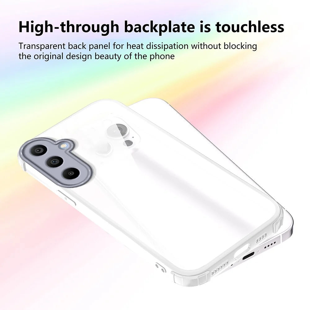 For Samsung Galaxy A15 4G / 5G Case Reinforced Corner Shockproof TPU + Acrylic Phone Cover - White - 3